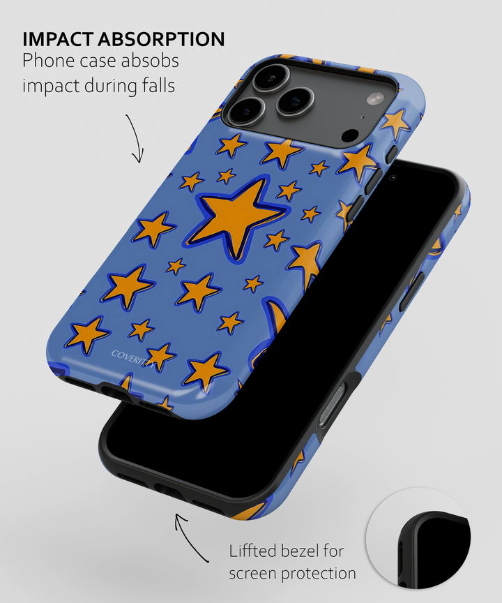 blue and orange star pattern protective case